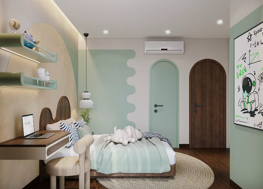 Bố trí không gian với màu sơn phòng ngủ con gái khác nhau