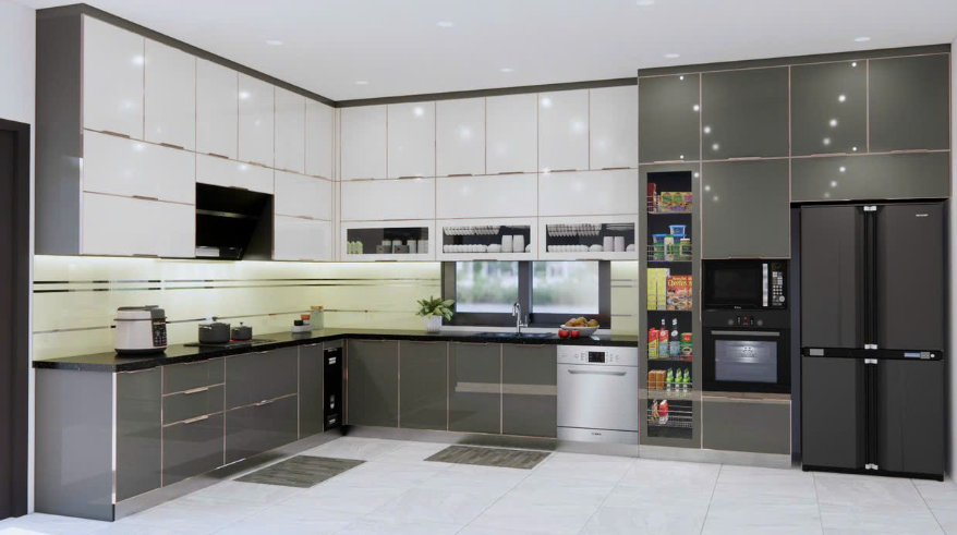 Các mẫu tủ bếp inox cánh kính mang lại cho không gian bếp của bạn một vẻ đẹp sang trọng tự nhiên