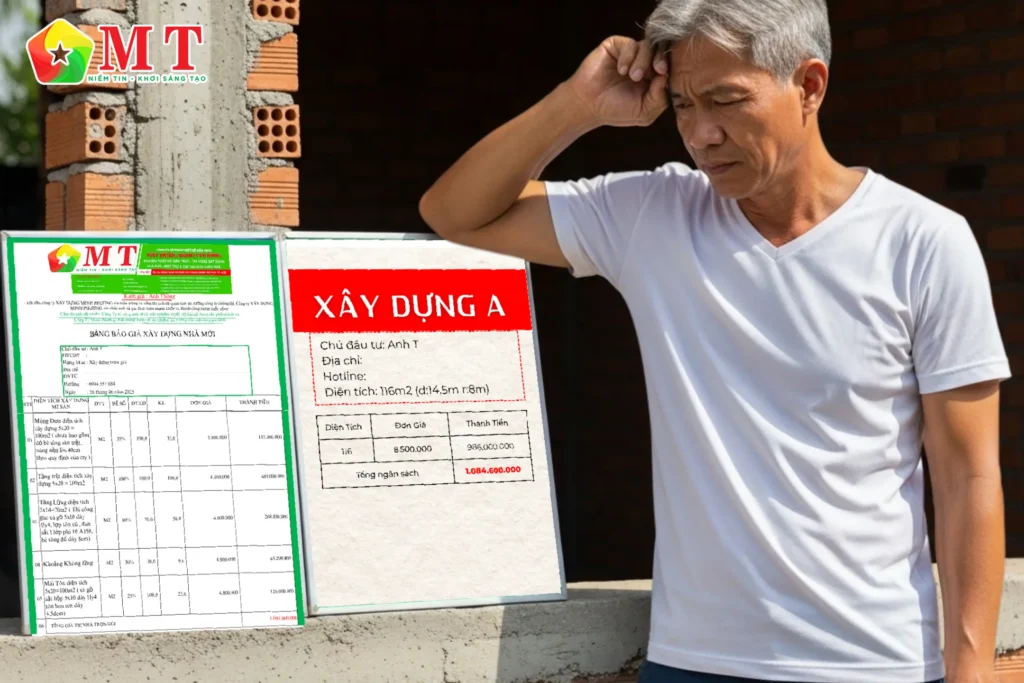 Ông khách đang phân vân giữa 2 báo giá cất nhà miền tây