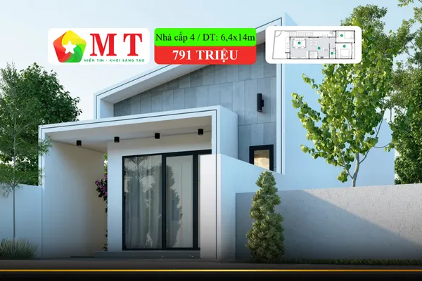 Mẫu Nhà Cấp 4 Hiện Đại 86,9m2