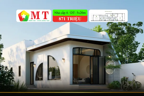 Mẫu Nhà Cấp 4 Hiện Đại 5x20m