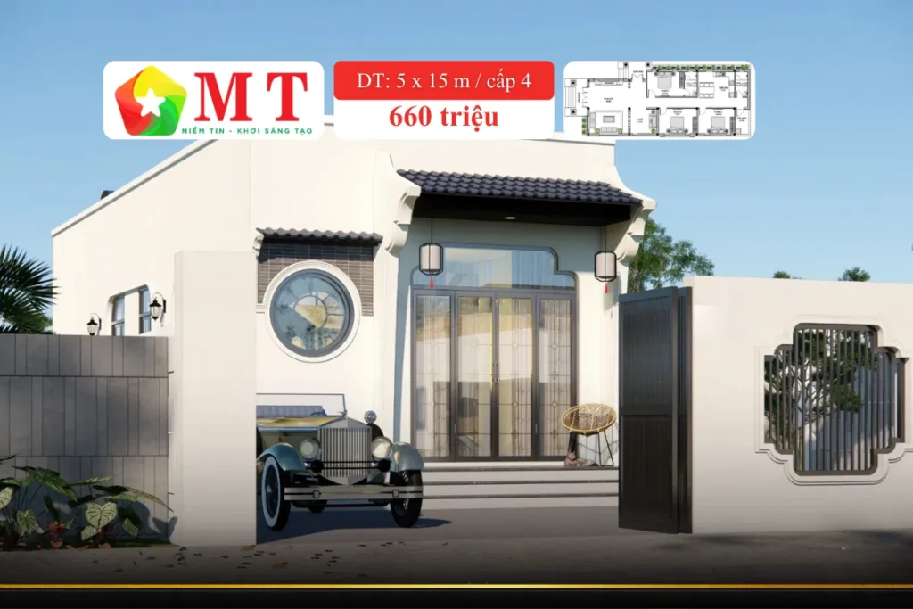 Mẫu nhà cấp 4 Indochine – Tân Cổ Điển Indochine – giá cực Hot