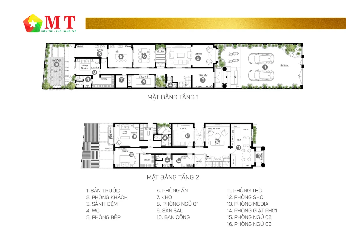 Mặt bằng công năng nhà phố tân cổ điển 7,9x21m